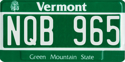 VT license plate NQB965