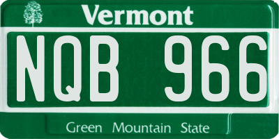 VT license plate NQB966