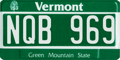 VT license plate NQB969