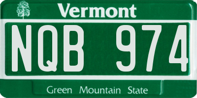 VT license plate NQB974