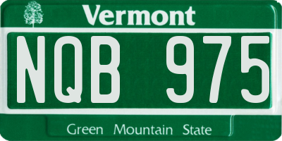 VT license plate NQB975