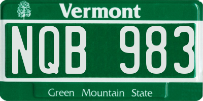 VT license plate NQB983