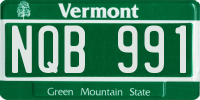 VT license plate NQB991