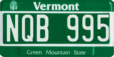 VT license plate NQB995