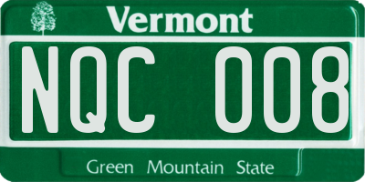 VT license plate NQC008