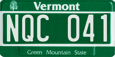 VT license plate NQC041