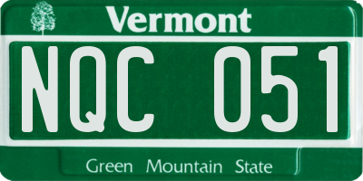 VT license plate NQC051