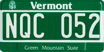 VT license plate NQC052