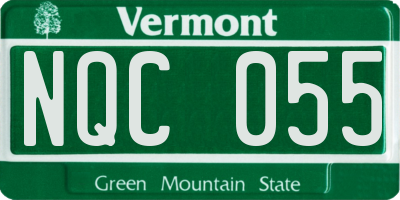 VT license plate NQC055
