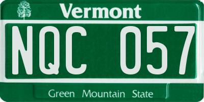 VT license plate NQC057