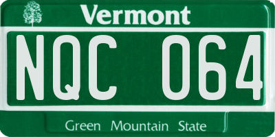 VT license plate NQC064