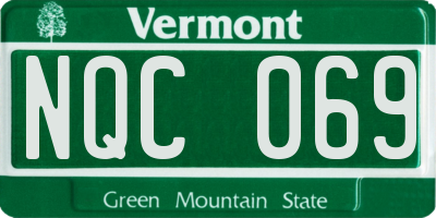 VT license plate NQC069
