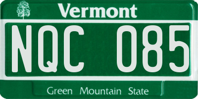 VT license plate NQC085