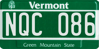VT license plate NQC086