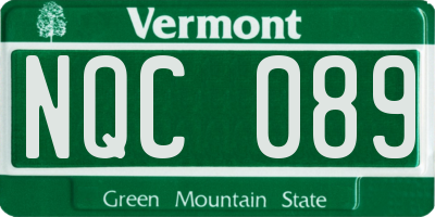 VT license plate NQC089