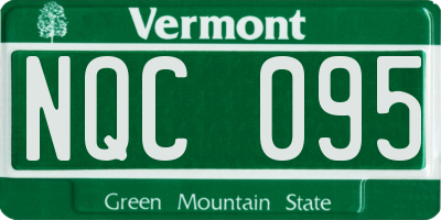 VT license plate NQC095
