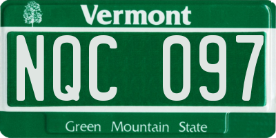 VT license plate NQC097