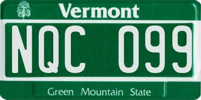 VT license plate NQC099