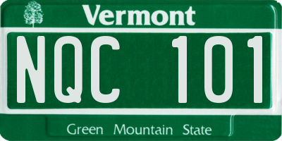 VT license plate NQC101