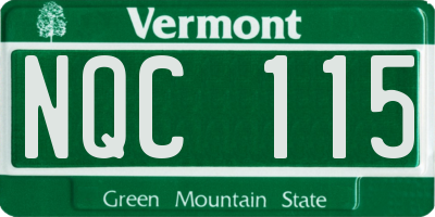VT license plate NQC115