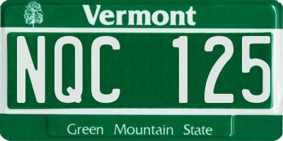 VT license plate NQC125