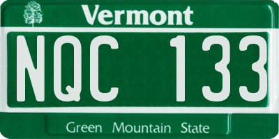 VT license plate NQC133