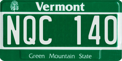 VT license plate NQC140