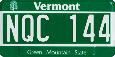 VT license plate NQC144