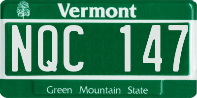 VT license plate NQC147