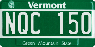 VT license plate NQC150