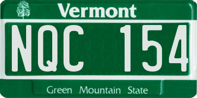 VT license plate NQC154