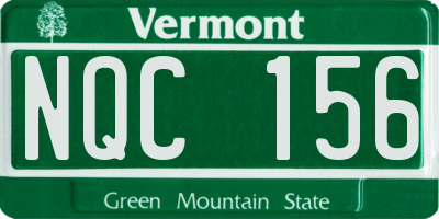 VT license plate NQC156
