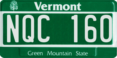 VT license plate NQC160