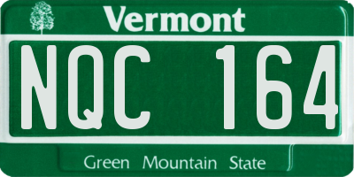 VT license plate NQC164