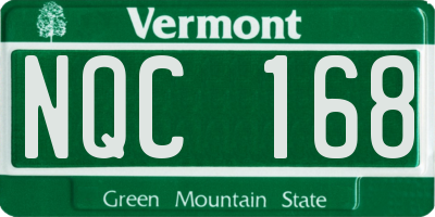 VT license plate NQC168