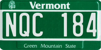 VT license plate NQC184