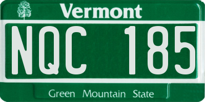 VT license plate NQC185