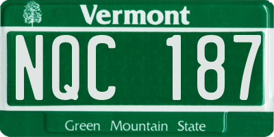 VT license plate NQC187