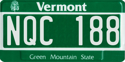 VT license plate NQC188
