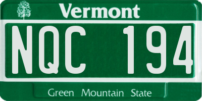 VT license plate NQC194