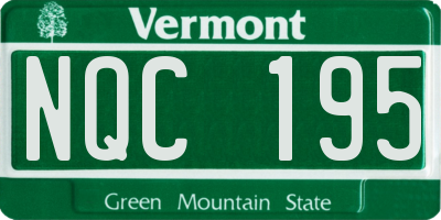 VT license plate NQC195