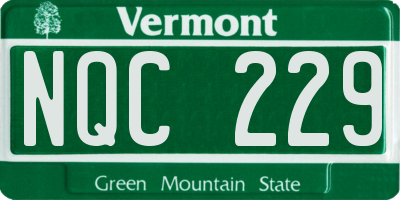 VT license plate NQC229