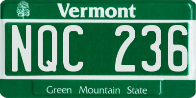 VT license plate NQC236