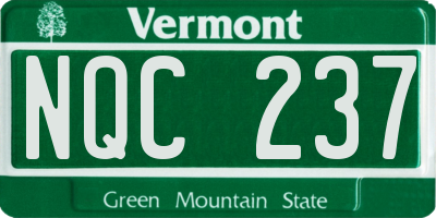 VT license plate NQC237