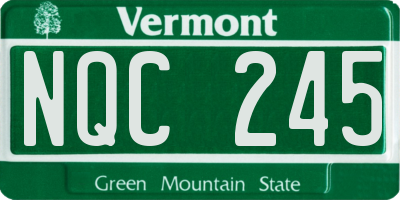 VT license plate NQC245