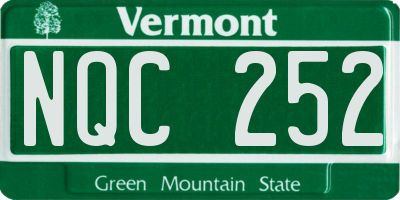 VT license plate NQC252