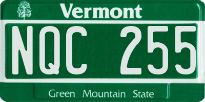 VT license plate NQC255