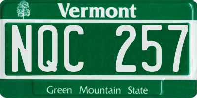 VT license plate NQC257