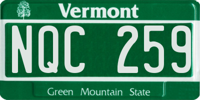 VT license plate NQC259