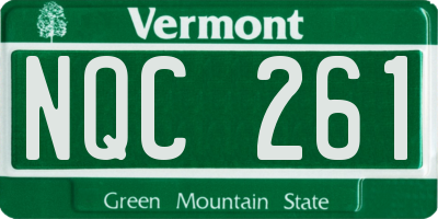 VT license plate NQC261
